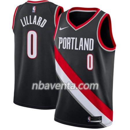 Camiseta Hombre Portland Trail Blazers Damian Lillard 0 Nike 2017-18 Negro Swingman Camiseta Hombre Portland Trail Blazers Damian Lillard 0 Nike 2017-18 Negro Swingman